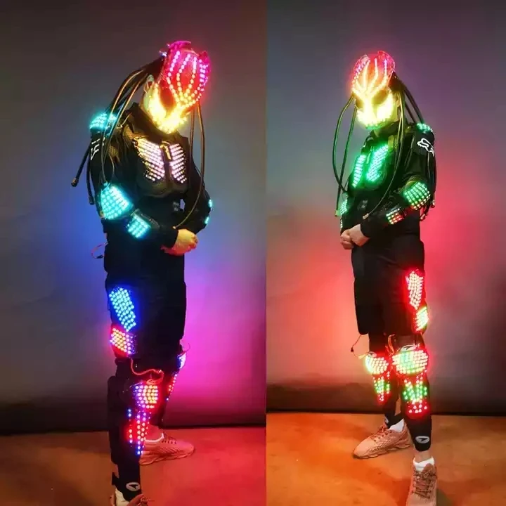 LED Robot Costume Stage Dancer Performance Show Dress LED Iron Soldier Clothing Party Dress