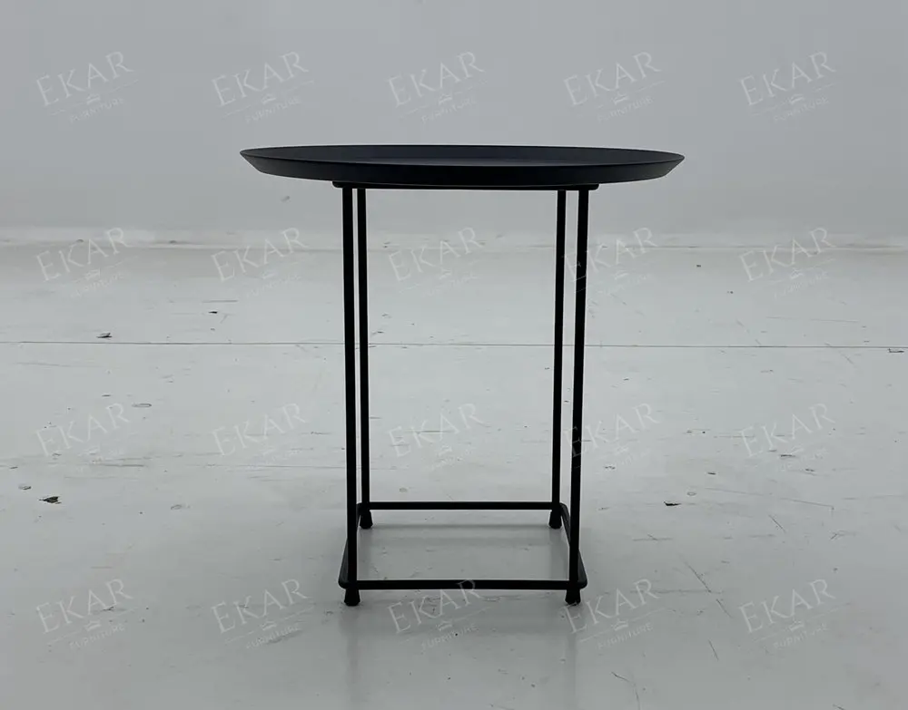 product modern black white matte finish metal corner table for home hotel accent living room furniture for decoration usage in hospitals461-70