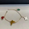 Rose gold random four-flower bracelet