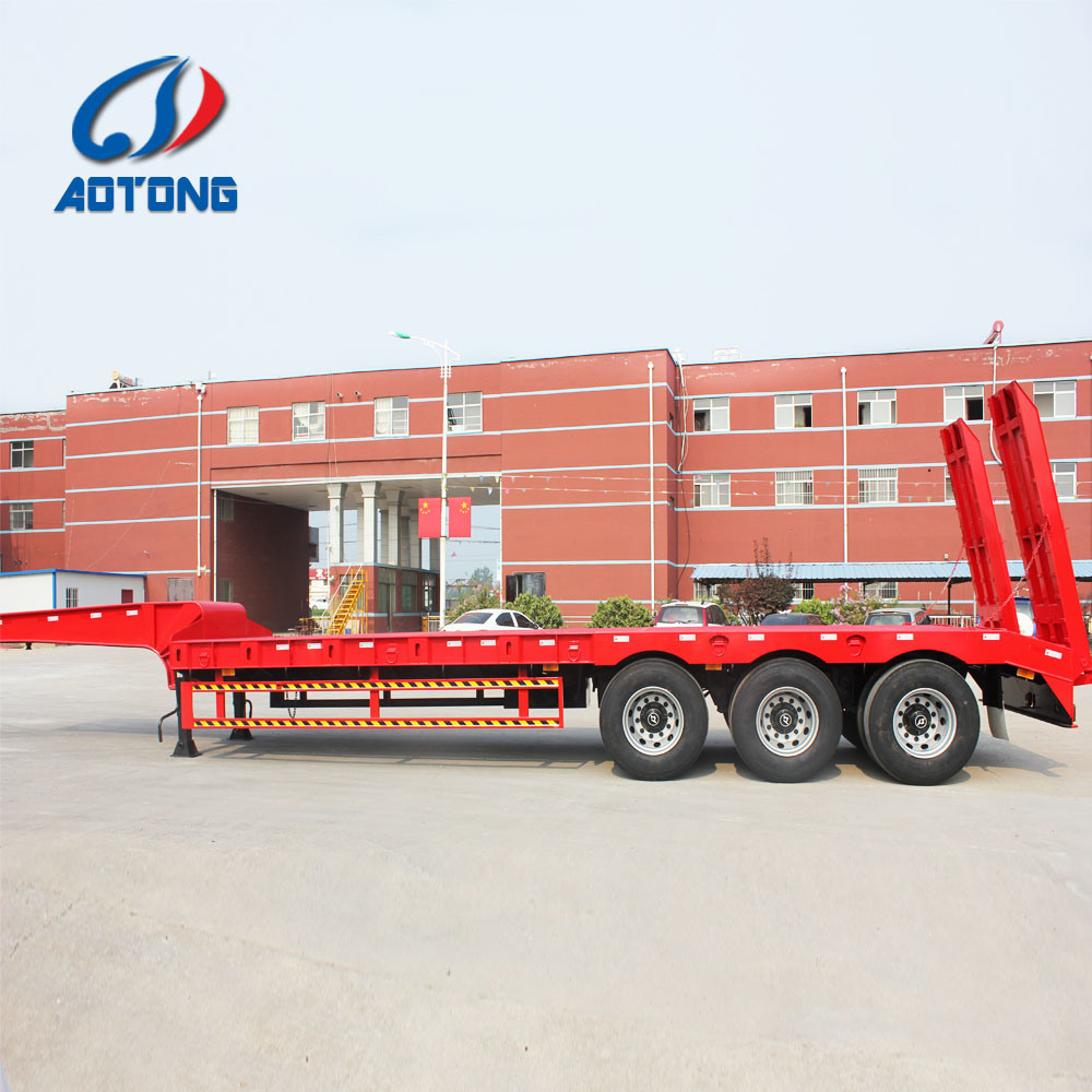 3 оси 80T низкорамный платформенный погрузчик на продажу