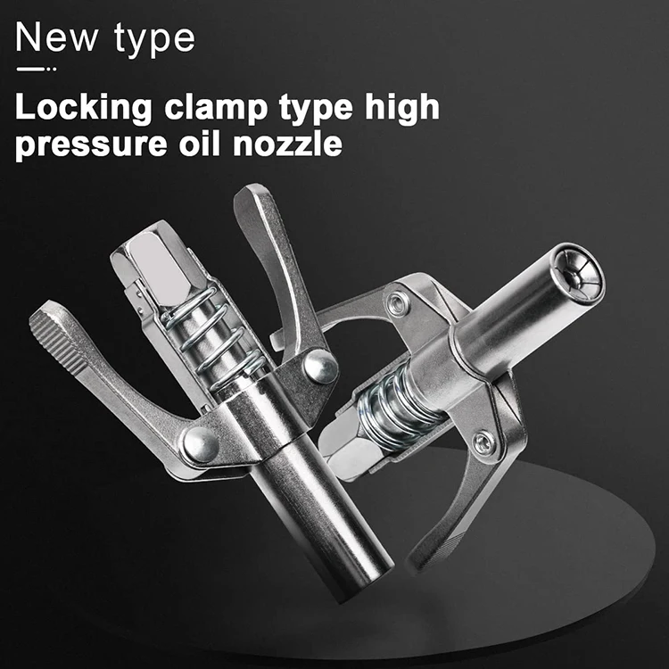 High Pressure 12000 Psi Double Handle Quick Release Heavy Duty Grease Gun Coupler Syringe