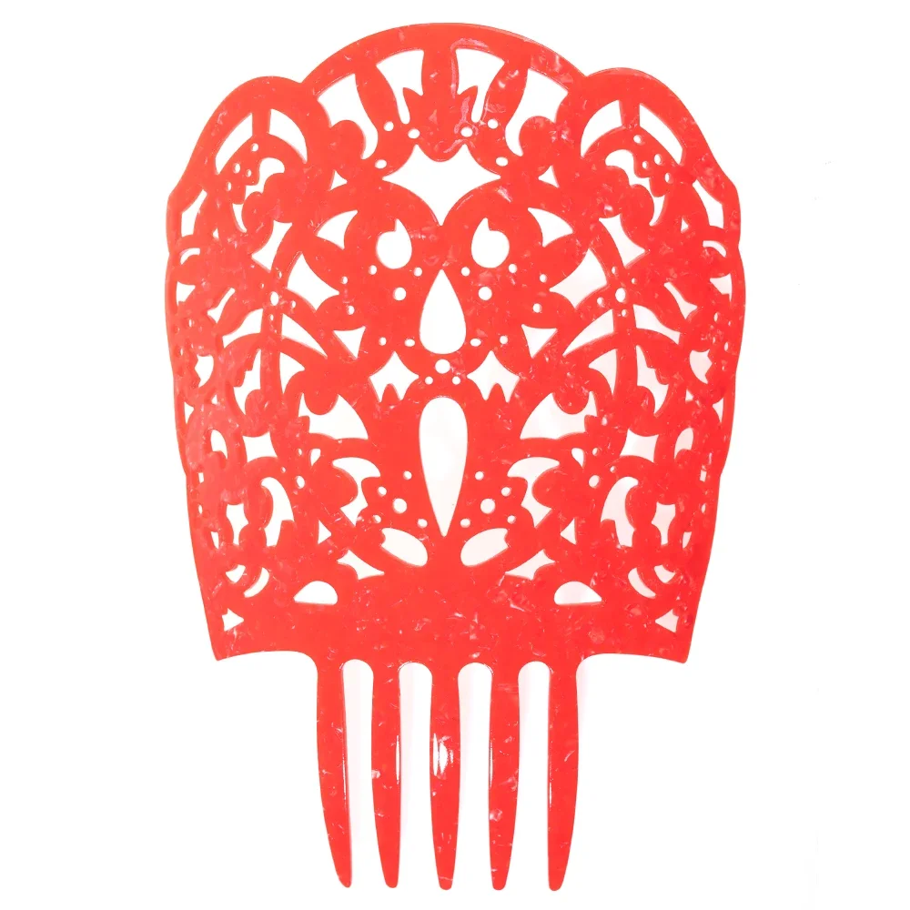 Hollow Out Women Fork Flamenco Spanish Style  Acetate Hair Combs Insert Style Combs for Hair Decoration  KN-hc203