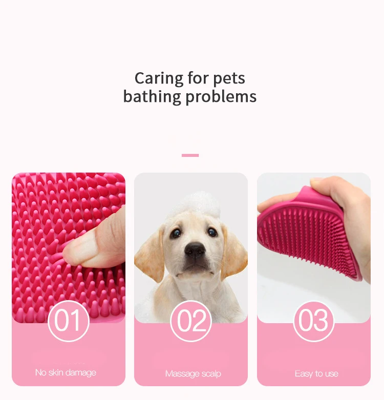 Hot Sales Adjustable Handle Soothing Massage Rubber Comb Pet Grooming