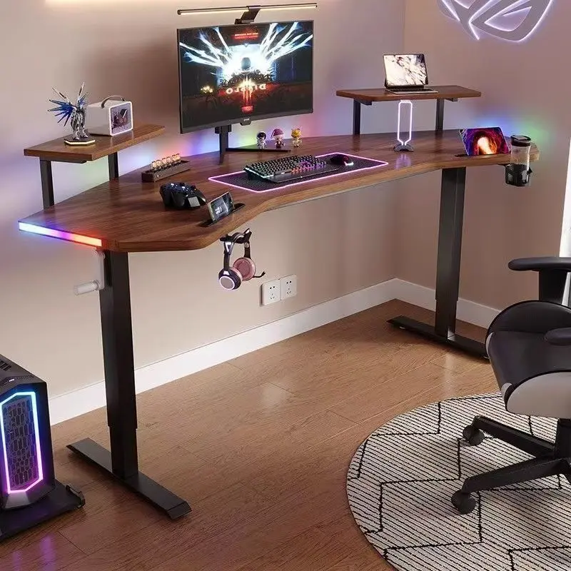 E-sports Metal Desk Carbon Fiber Wing Shaped Gaming Desk Home Office Multifunctional Anc aperçu 5
