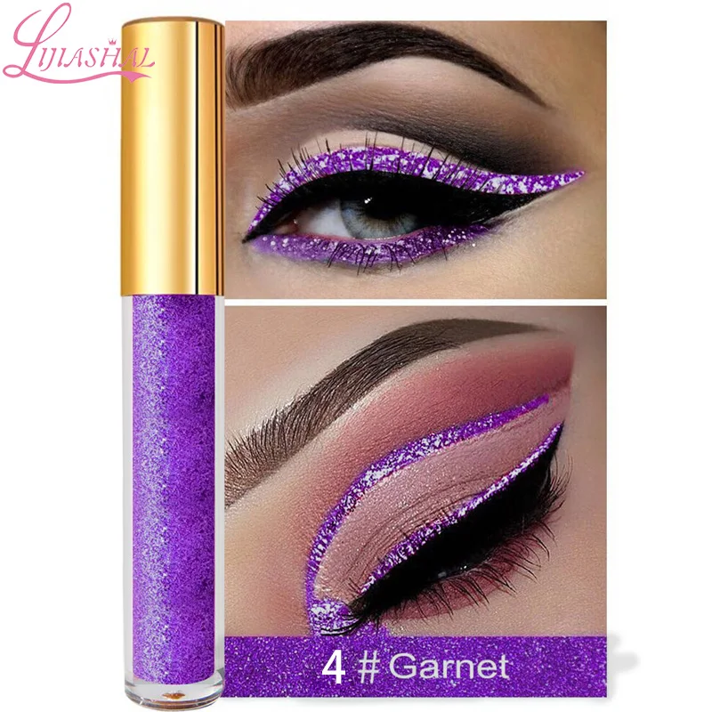 Custom logo Liquid Eyeliner Makeup Vendor 14-colors Waterproof  Glitter Eyeliner with Low MOQ