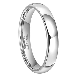 Coolstyle Jewelry Wholesale Dropshipping 4mm Domed Polished Tungsten Carbide Ring for Women Men Fashion Engagement Wedding Band