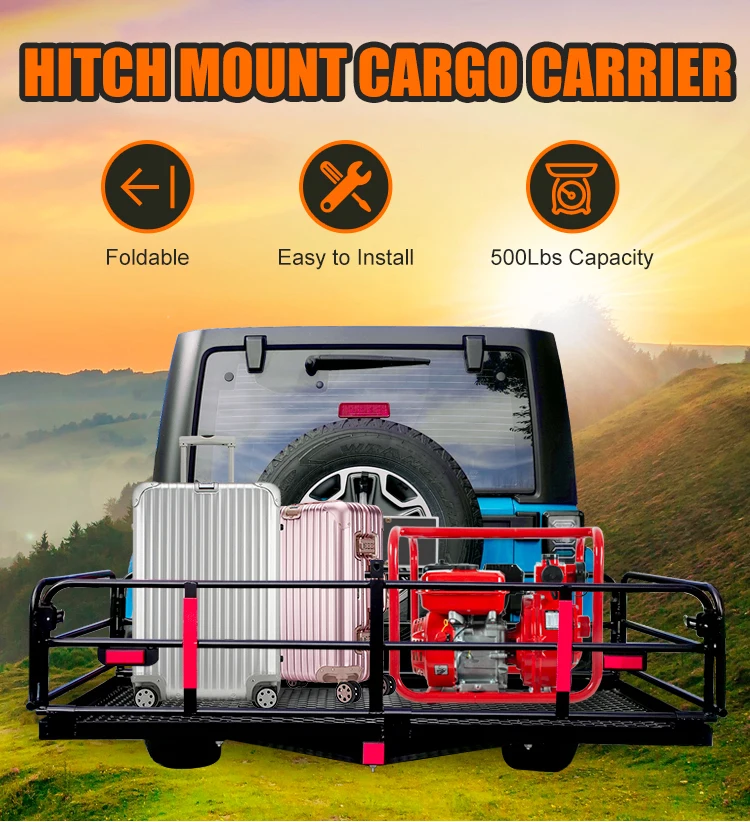 Heavy Duty Folding Rack With Stabilizer Waterproof Bag Net Ratchet