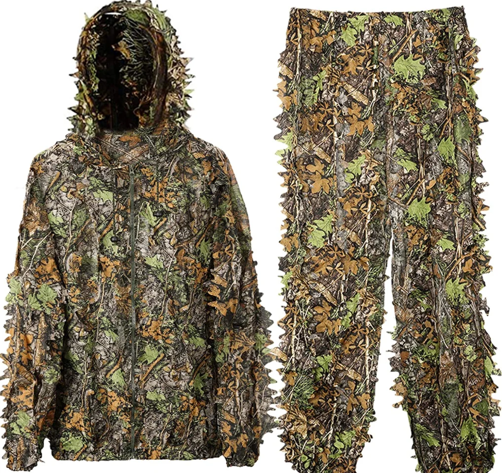 Ternos Ghillie camuflados 3D para homens, roupas de caça Sniper, tiro  tático militar, jogo de guerra