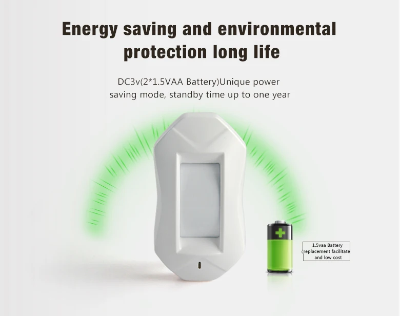 CE Proved Wireless Curtain PIR Motion Sensor with Long Range for Home Security System
