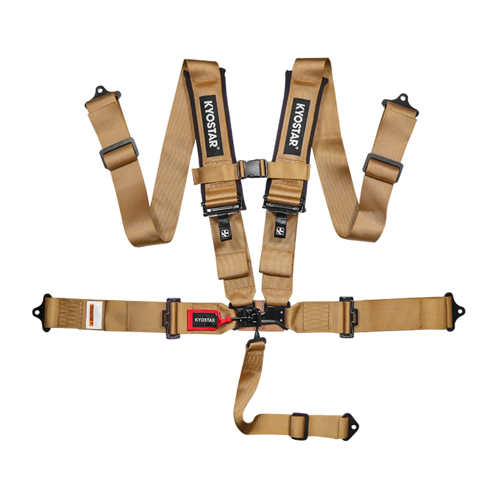 KYOSTAR ユニバーサルUTV 3インチストラップ ゴールドシートベルト 5点式レーシングシートベルト ハーネス メタルラッチ＆リンクロック付き|  Alibaba.com
