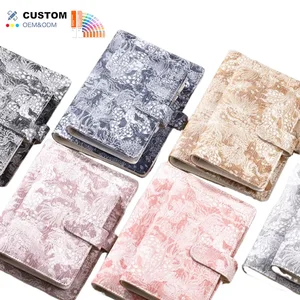 Eco Friendly Deluxe A6 Leather Bound Budget Planner Notebook Elegant 6 Ring Binder Loose Leaf Spiral Binding Customizable