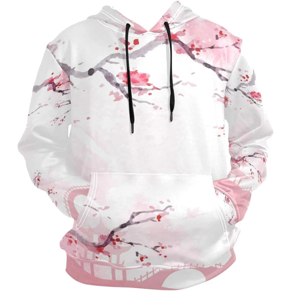 Fitspi Wholesale Custom Hooded Sweatshirts Japanese Cherry Blossom