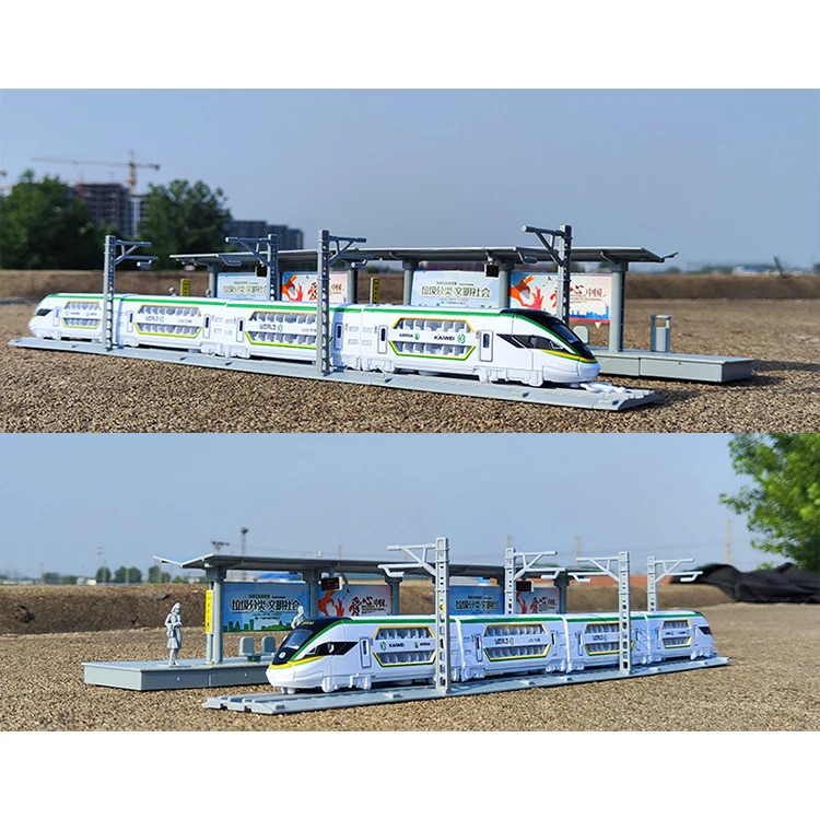 Kaiwei Bestselling Bullet Train Set Diecast Model Car With Track Metal Car Model Railway Fuxing Custom Diecast Toy