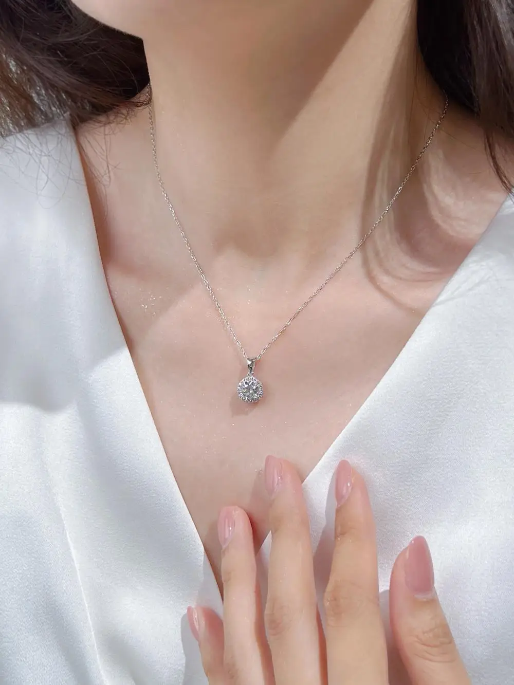KAKODIY new large round belt 925 sterling silver women's necklace engagement wedding jewelry necklace detail 3