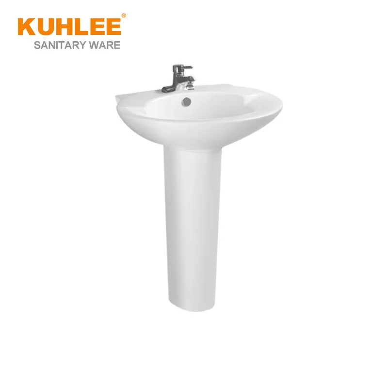 Wholesale Price Free Standing Art Basin With Pedestal Bathroom Ceramic Hand Wash Basin Sink