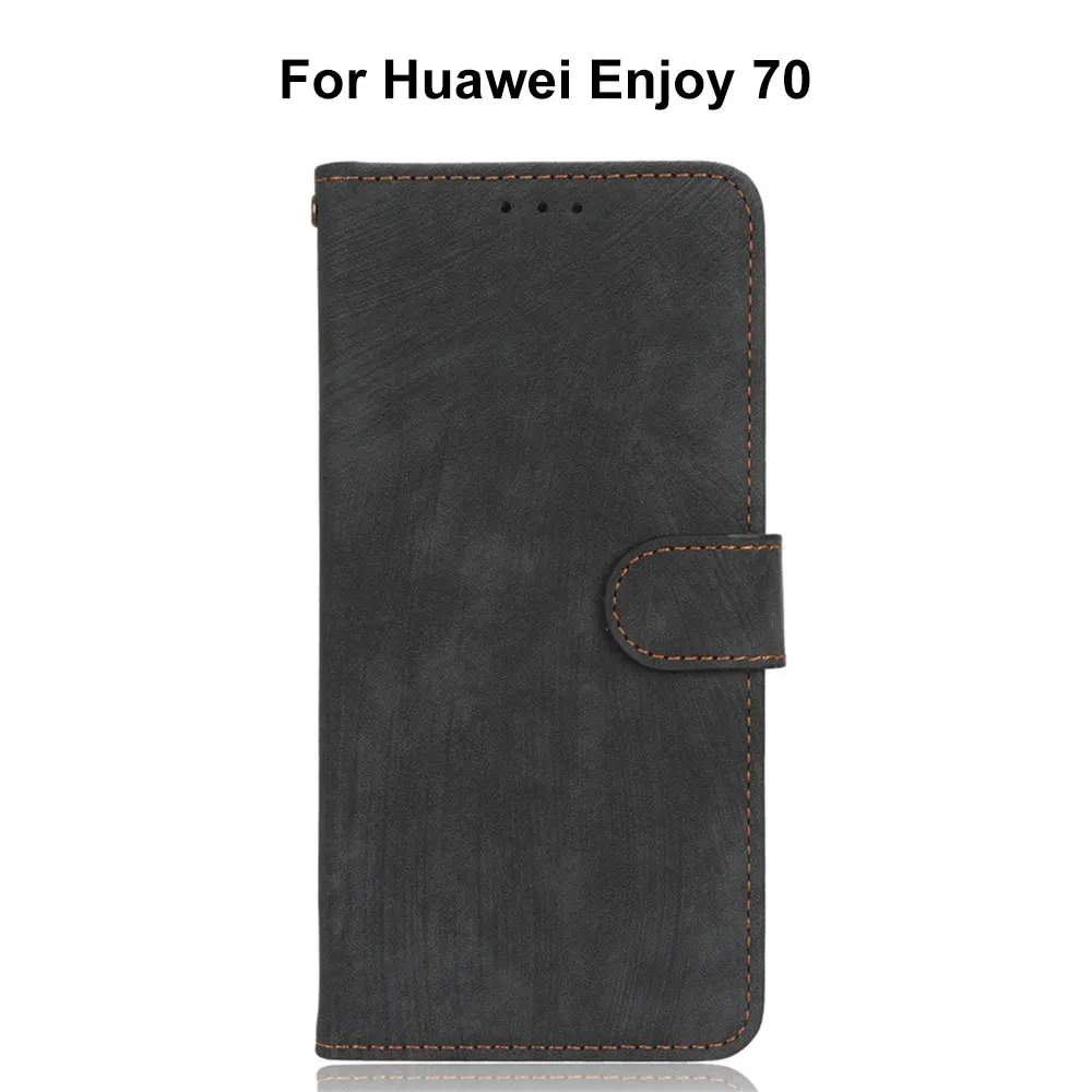 Wallet Phone Cases For Huawei Enjoy 70 4G Card Holder Mobile Case Anti Fall Drop Proof Lanyard Tpu Leather Flip Cover Sjk294