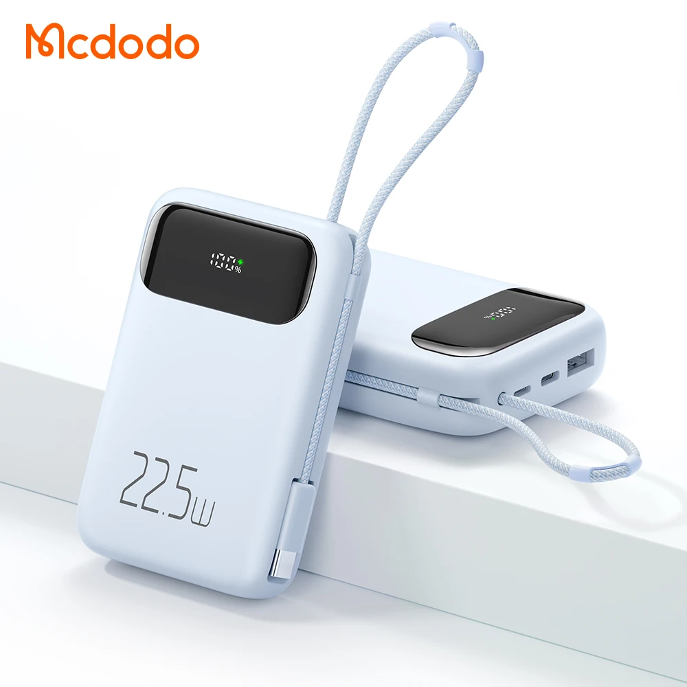 Quick Charge Power Bank With Type-C Fast Charge Cable Support VOOC SCP AFC QC 22.5W 20W PD USB-C PowerBank 10000mAh for Android