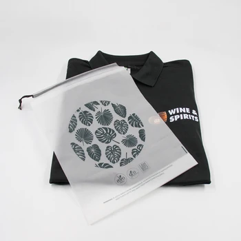 2022 Wholesale Cheap Printed Drawstring Bags Polyester Custom Logo Frosted Plastic Pvc Packaging Bags For Clothing