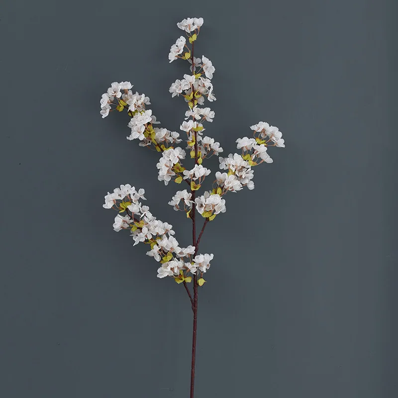 O-x691 Großhandel Langstieliger Kirschblütenzweig Weiß-rosa Kirschblütenzweige Hochzeitsdekoration Japanische Kirschblüte