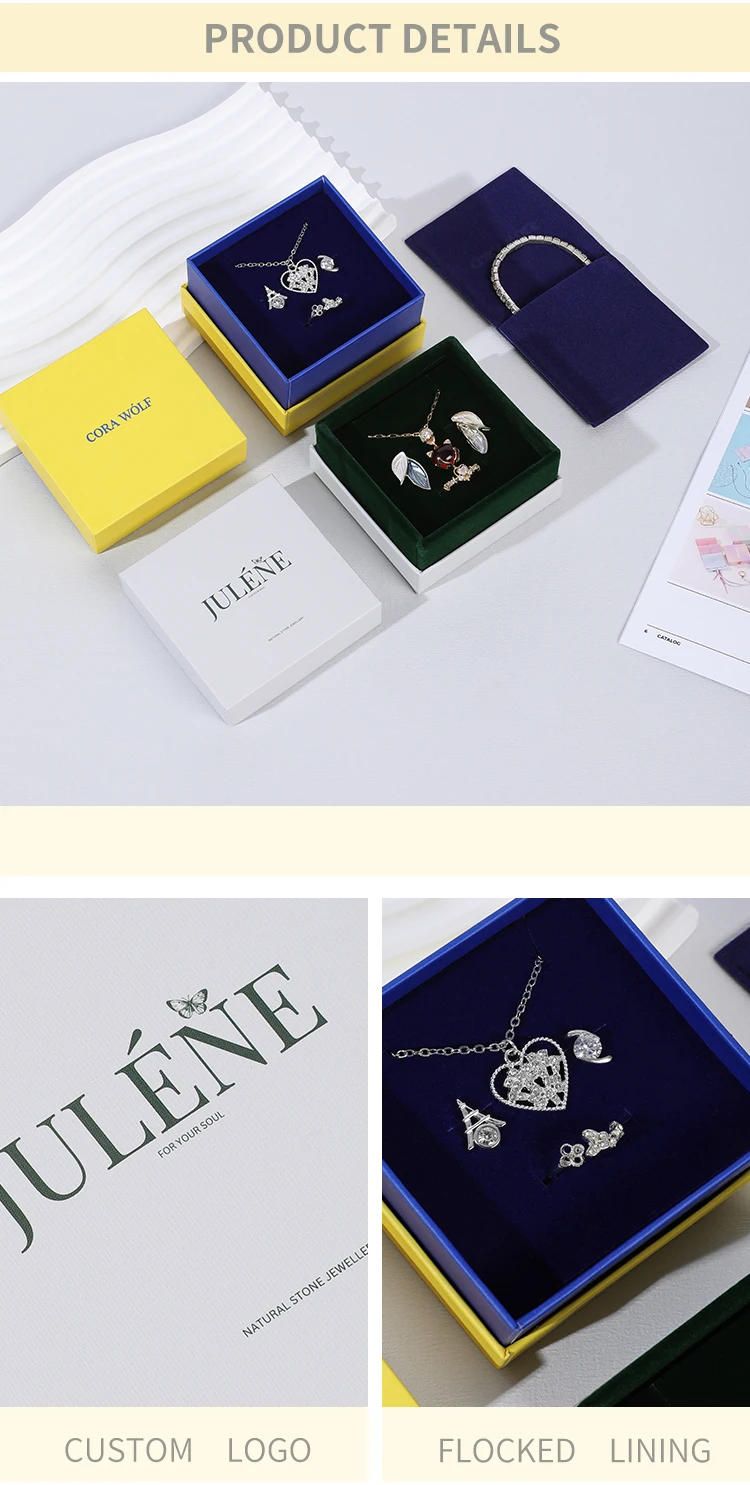 A1 Hot Selling Jewelry Organizer Packaging Box with Lid Closure for Necklace and Earrings Cardboard Gift Box Model 2024JB603 details