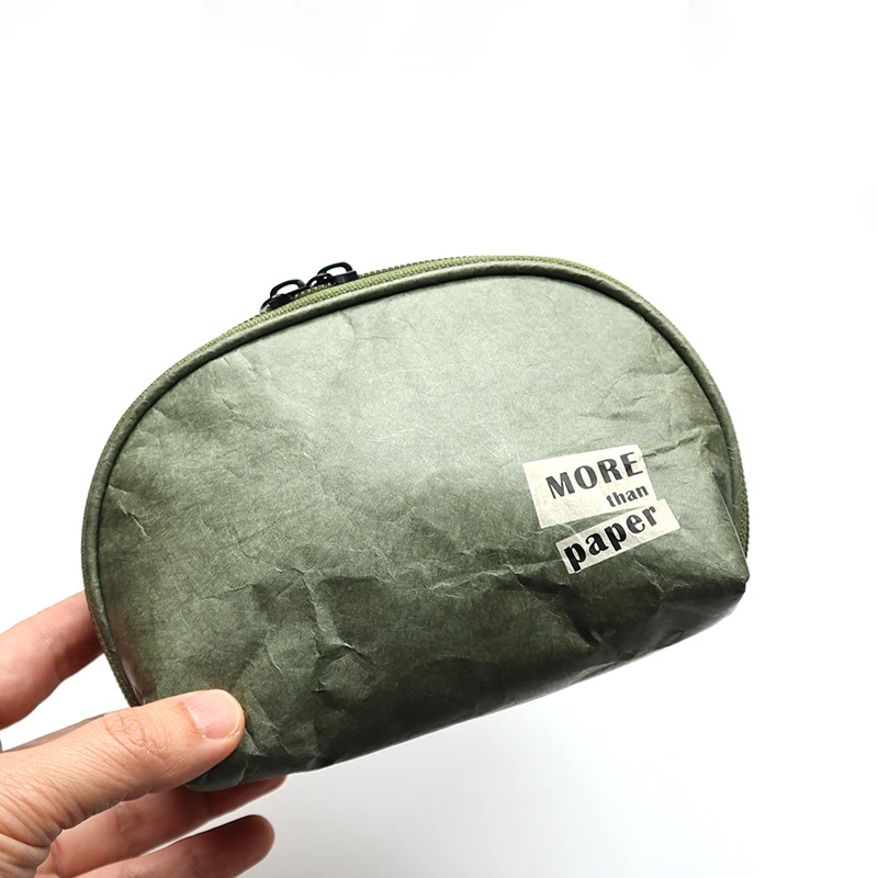 Customized Portable Tyvek Paper Eco Cosmetic Makeup Organizer Bag Waterproof and Washable with Fashion Style Zipper Closure
