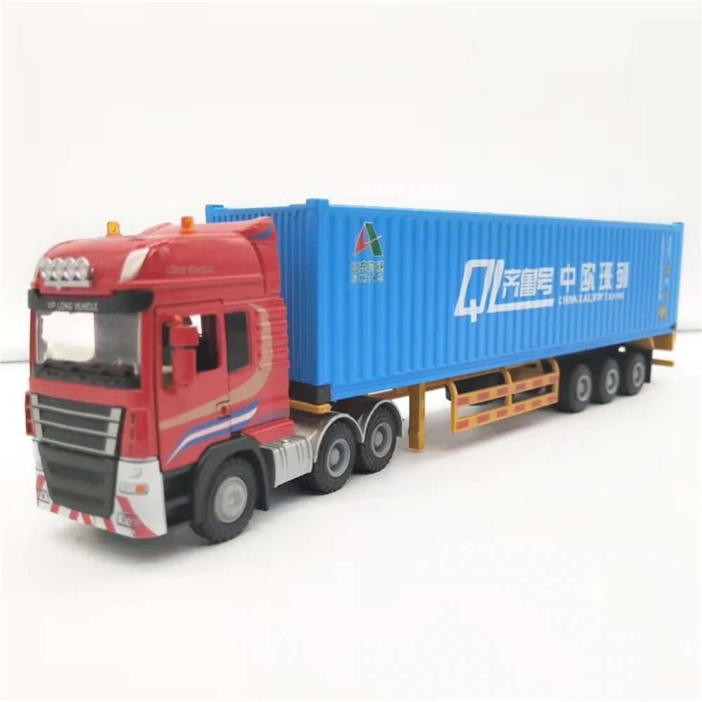 28cm Hub group logistics Container truck model 1:50 china Container truck model O.A.S ship model