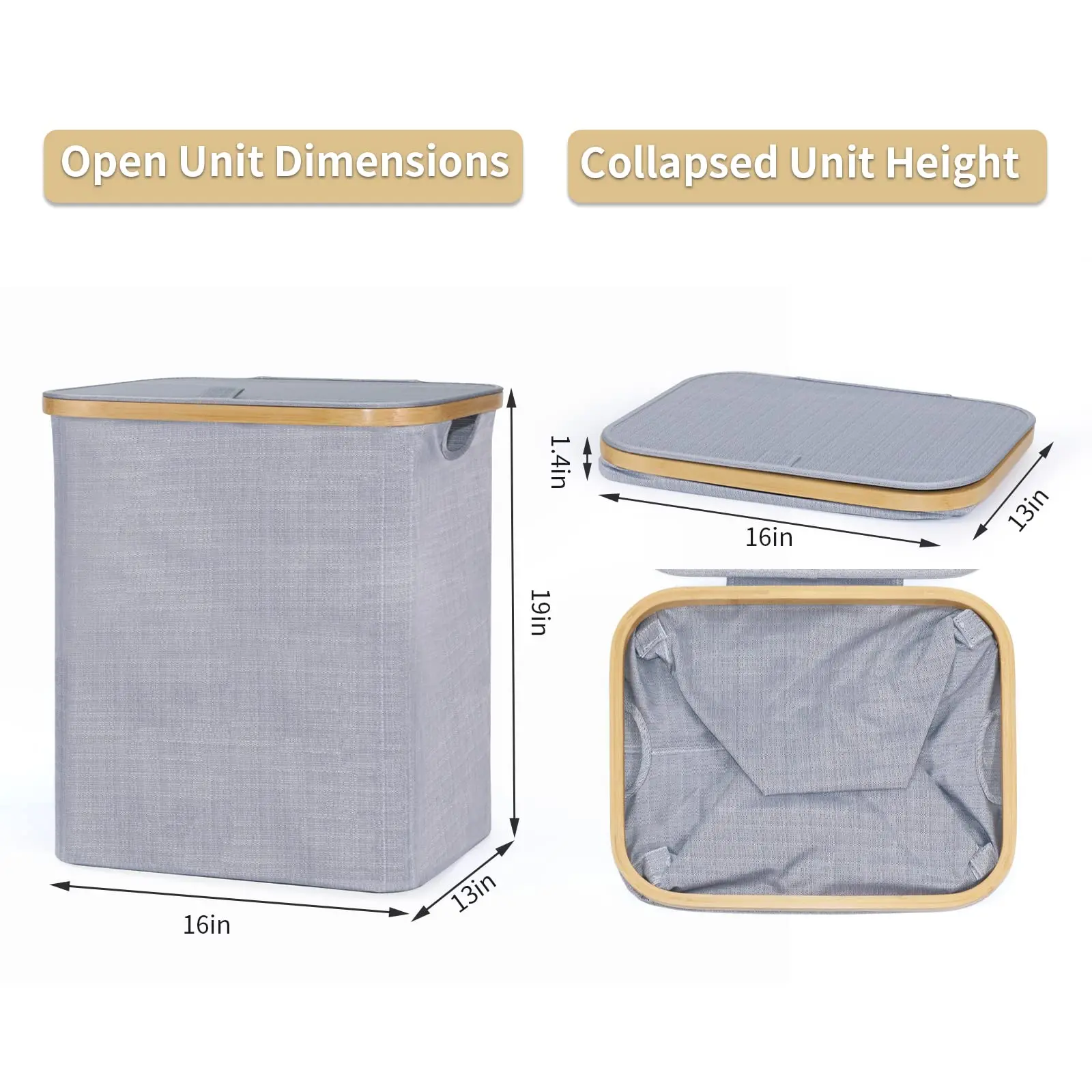 Collapsible Laundry Hamper With Removable Liner Bag,Large Dirty Clothes