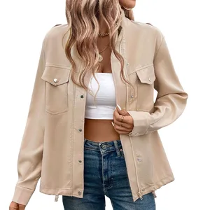 Women's Lace-Up Vintage Cardigans Long Sleeve Bomber Jackets for Women Loose Lace-Up Cardigans