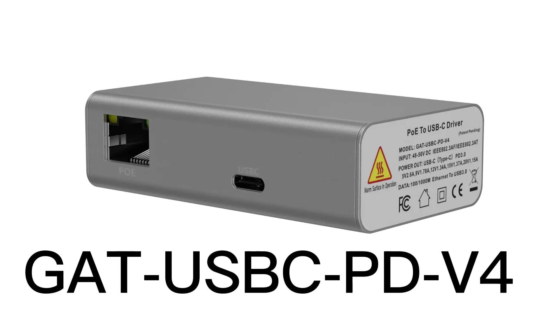 Gigabit PoE to USBC Adapter POE Converter Power Wired 1000m Data with  Type-C Connector for Apple iPad Pro with an Ethernet Cable