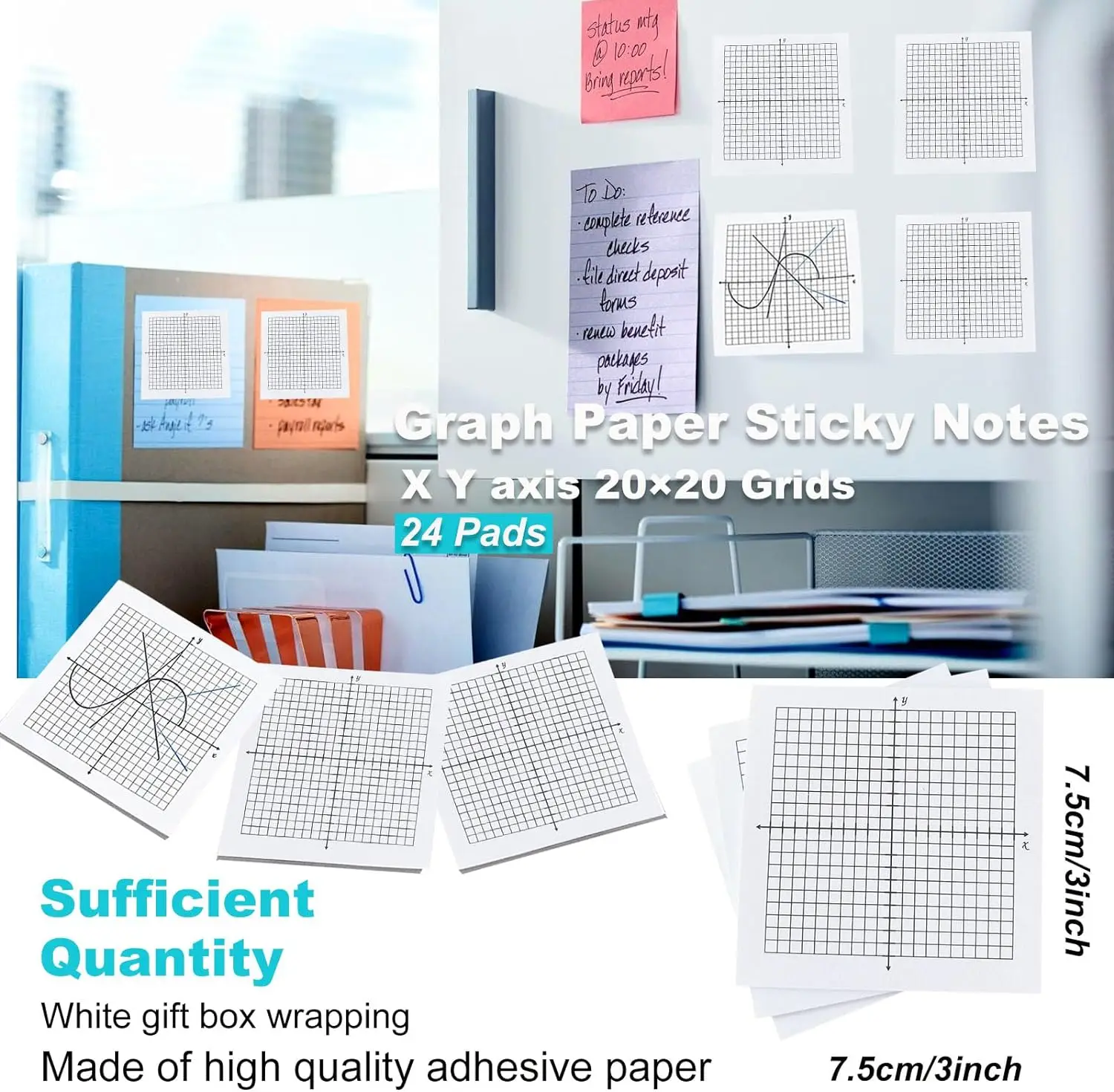 Promotional Custom Printed White Graph Paper 3x3 Sticky Notes For ...