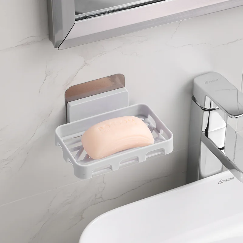 Creative TracelessSoap Holder Traceless Wall Mounted Soap Dish Bathroom Square Soap Box details