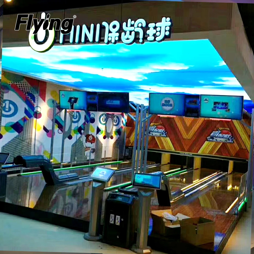 Entertainment Center 4 Player Mini Bowling Machine Synthetic 2 Bowling Lanes Price of Mini Bowling Lane