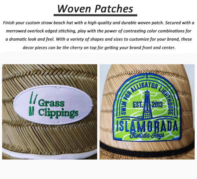 Lifeguard Beach Straw Hat For Surfing Customized Summer Straw Beach Hat