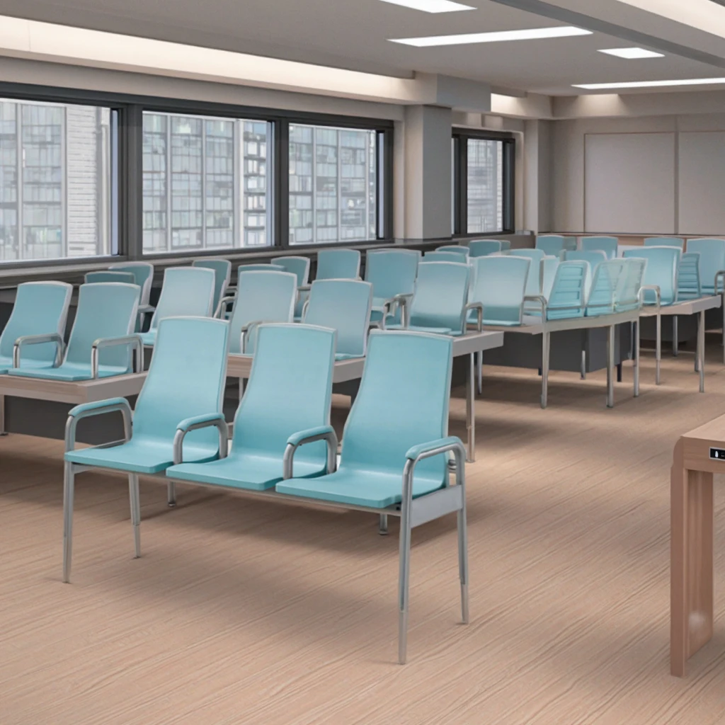 Entry-Level Modern 3 Seats Steel Frame Stackable Chairs for Hospital & School Use Eco-Friendly Commercial Value Package 6
