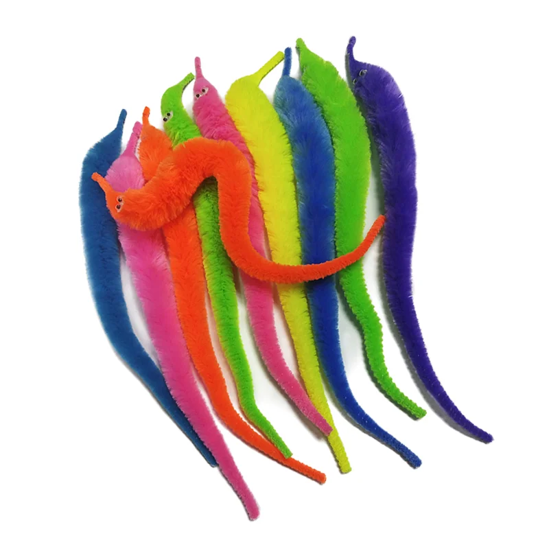 2024 Rainbow Magic Plush Fuzzy Wiggle Twist Worm Fidget Toy a Unique Lighter & Smoking Accessory