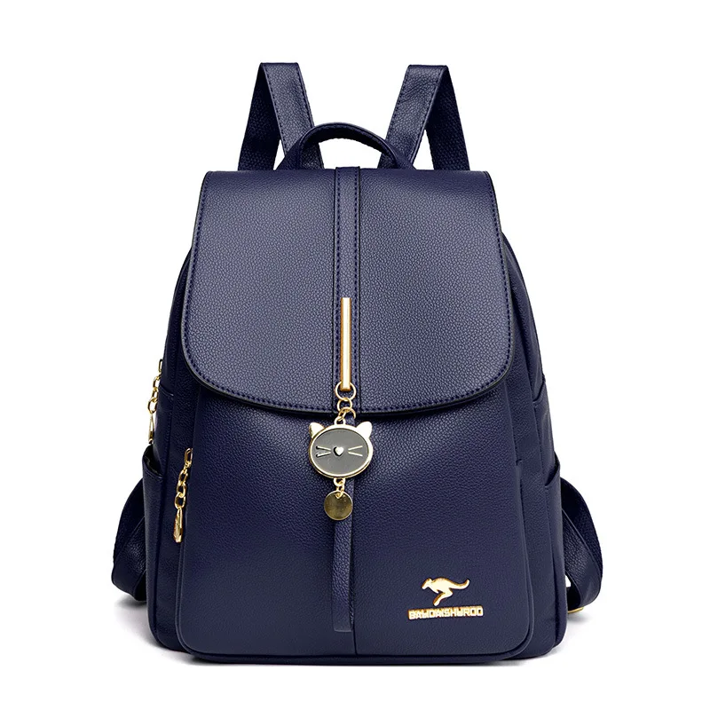 Factory Wholesale Ladies Luxury Design Student School Backpack Bag Large Capacity Leather Handbags for Women