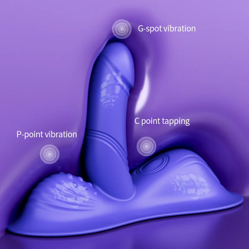 Amoura dual-motor 3-zone riding vibrator with grinding base and app-control interface