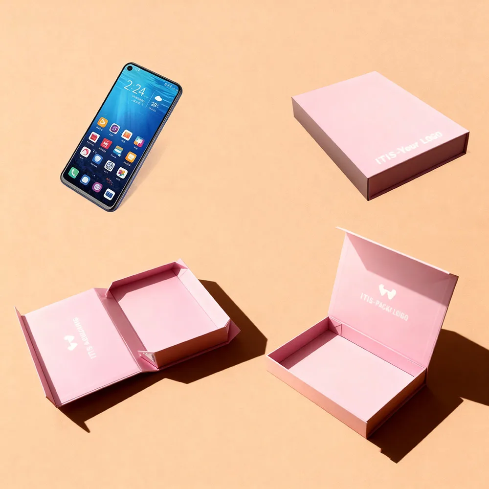Eco-Friendly Phone Packaging | Custom Embossed Gift Box | Magnetic Folding Case with Sponge