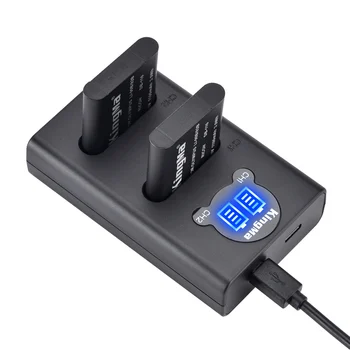 KingMa-LI-90B Camera Battery + LCD USB Dual Charger Kit for Olympus TG-6 TG-5 TG-4 TG-3 for Ricoh DB-110 GR3 GRIII Battery