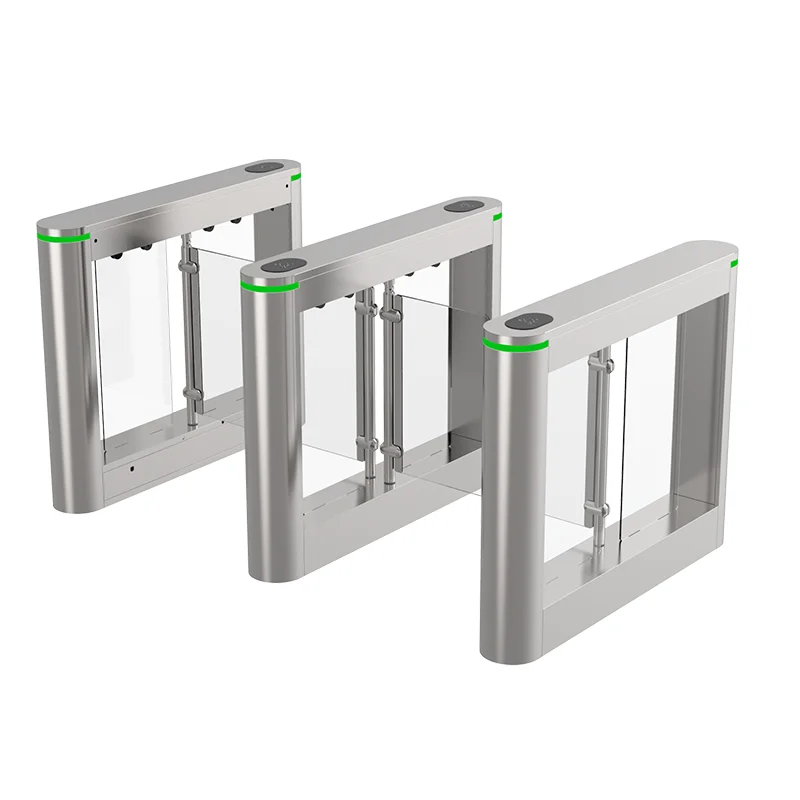 High security glass arm face scan turnstile swing barrier gate