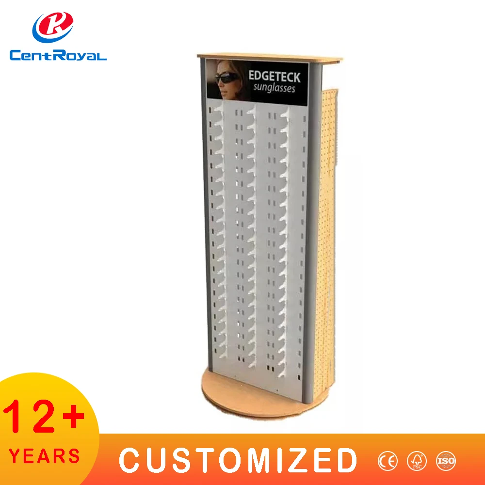 Custom Eyeglass Display Shelf Plexiglass Eyewear Glasses Stand Turning 360 Spinning Eyewear Glass Holder Sunglasses Floor Stand