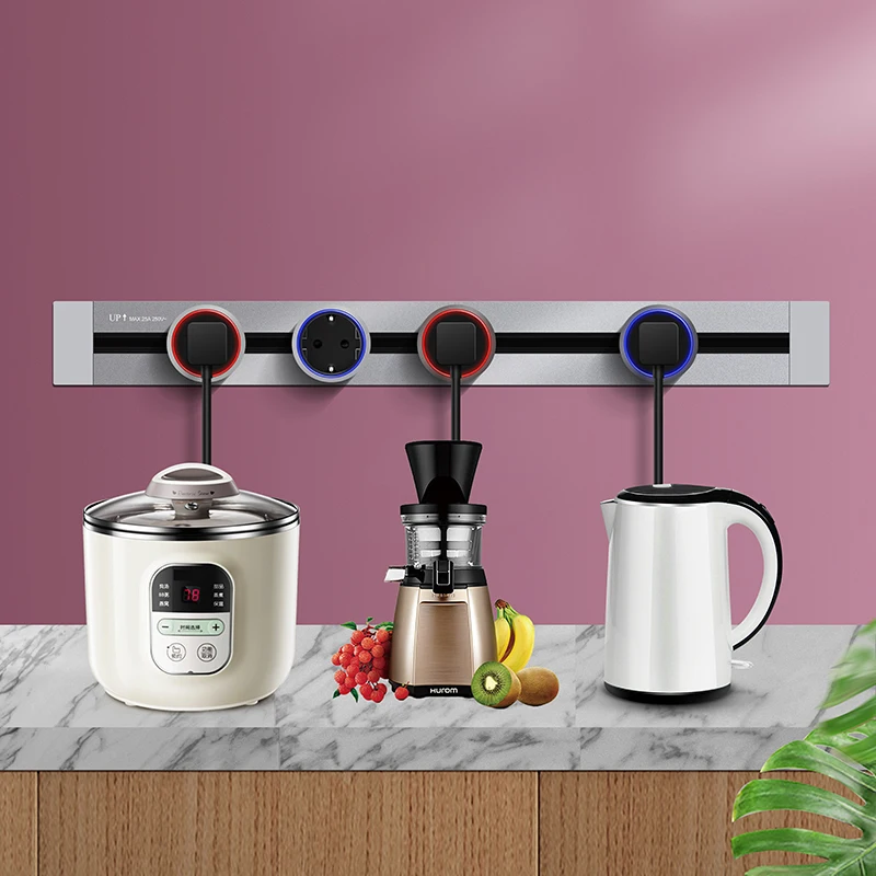 Removable Wall Tabletop Multifunction Power Track Socket System Electrical Socket Power Track Socket