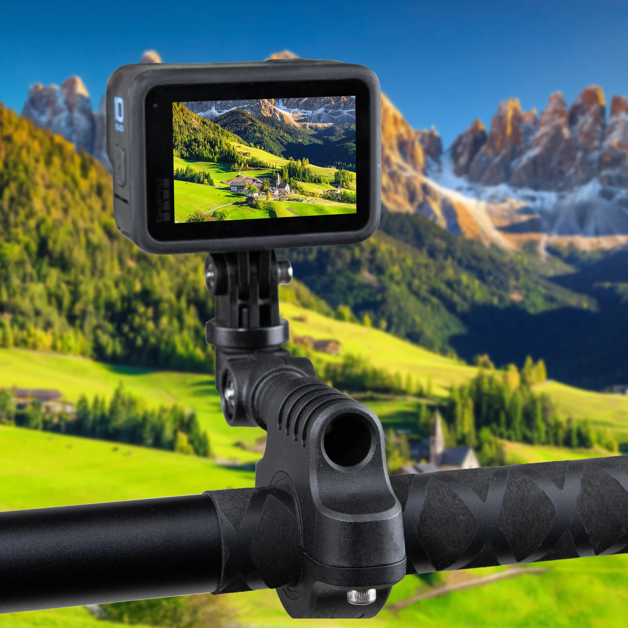 Anti Theft Insta 360 Universal Vertical Tube Motorcycle Bicycle Bike Handlebar Clamp Camera Mount Bracket for GoPro Hero 12 11 9