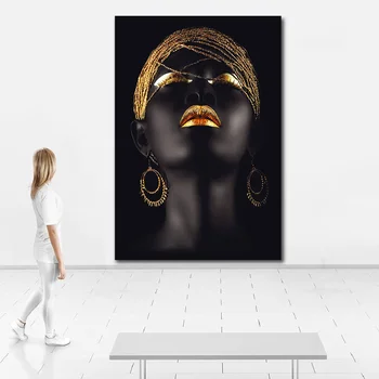Print Pop Art African Girl Art and Custom Pop Graphics Large Format Wall Art Canvas Frame Painting African Woman Poster Prints