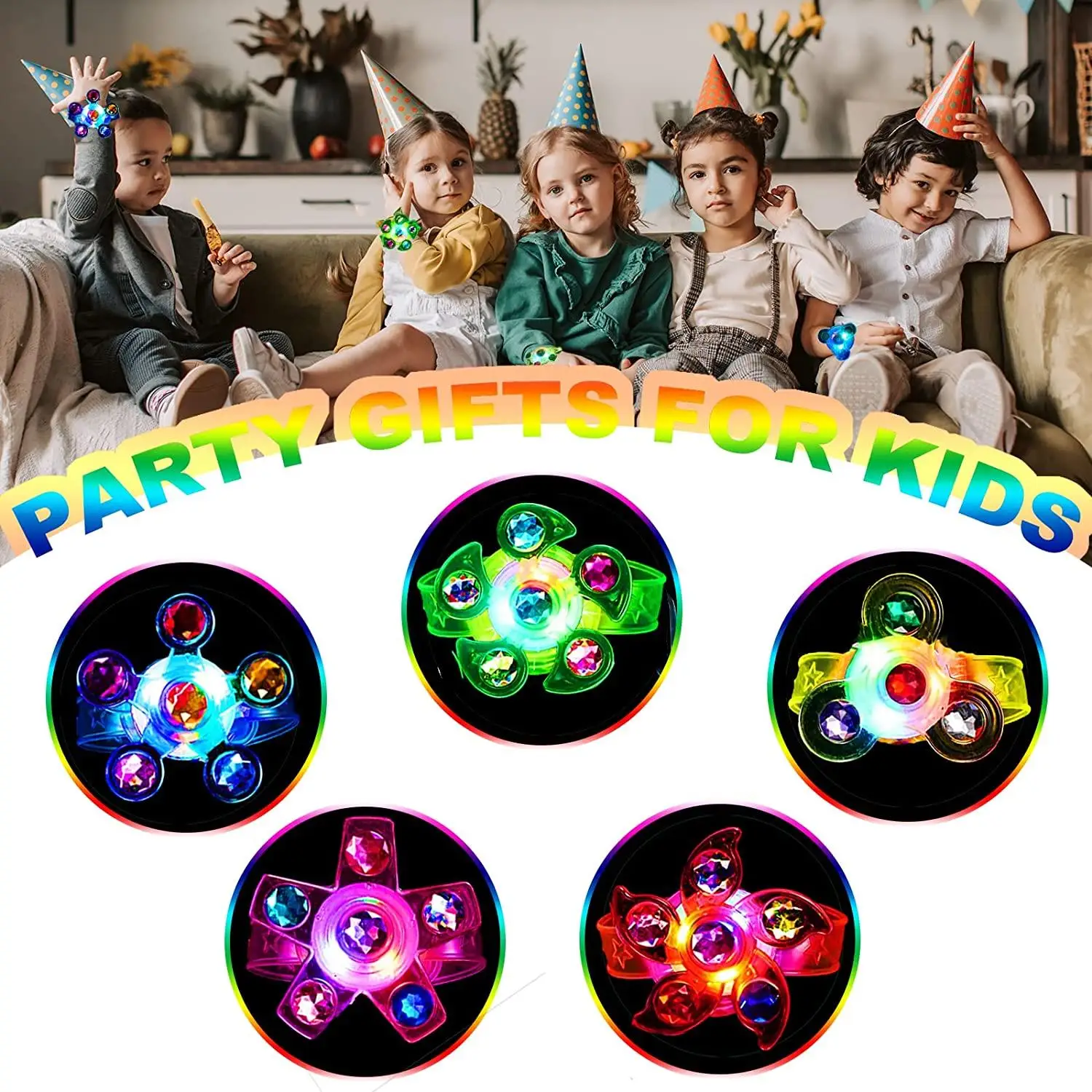 Дешевые детские светодиодные Мультяшные огни светящиеся в темноте детский светящийся наручный браслет с ручным вращением мягкий