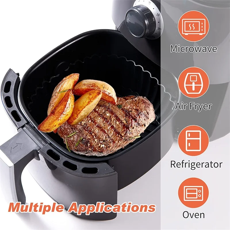 Non-stick Heat-resistant Silicon Oven Pan Silicon Air Fryer Basket Air ...