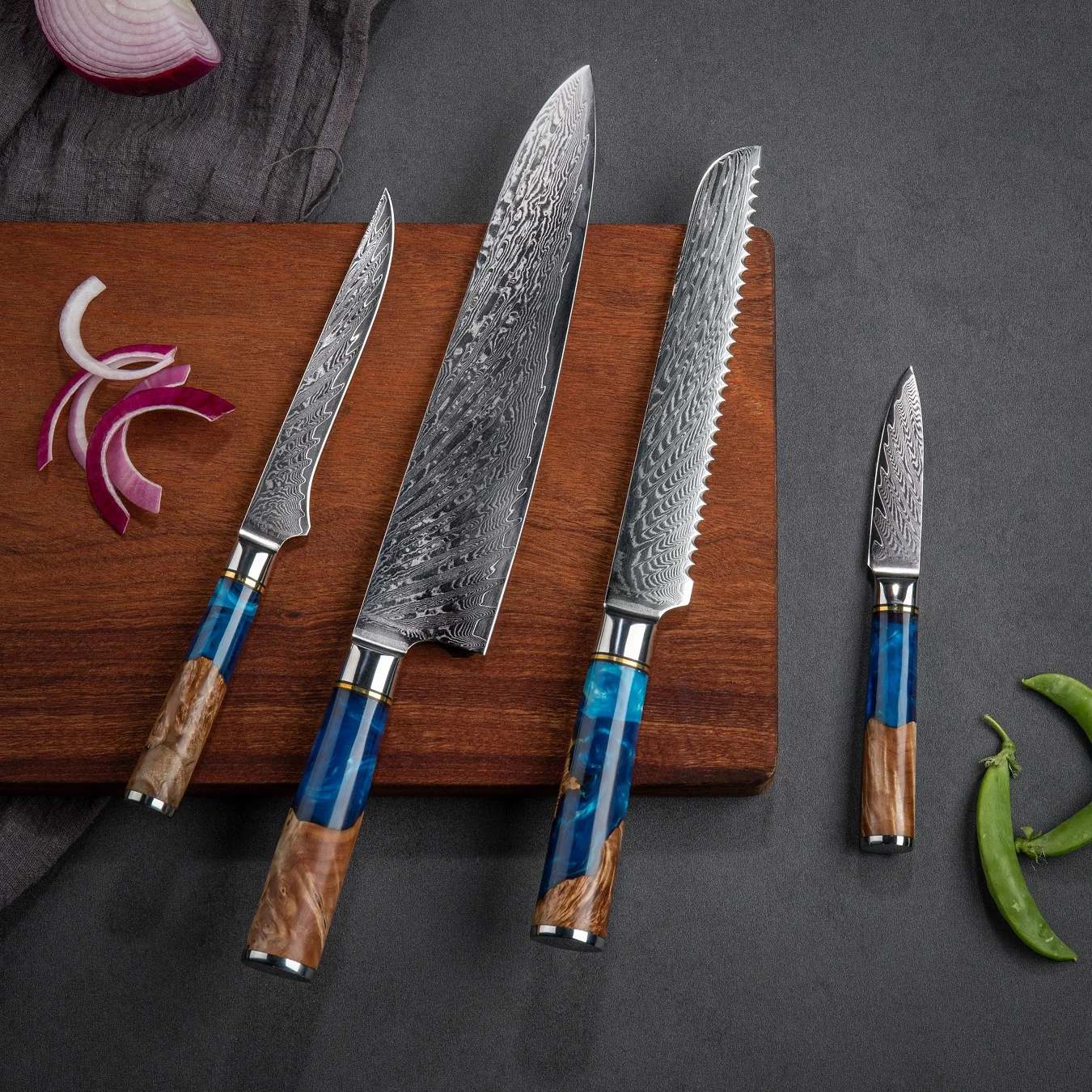 Wazirabad Damascus Pakistan Handmade 8" Chef Knife Set Vg10 67 Layers