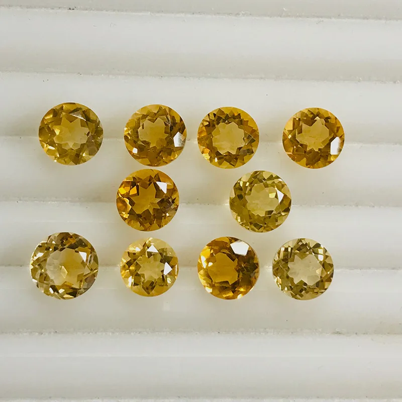 Simulated Golden Topaz 5mm Round Faceted Gemstone