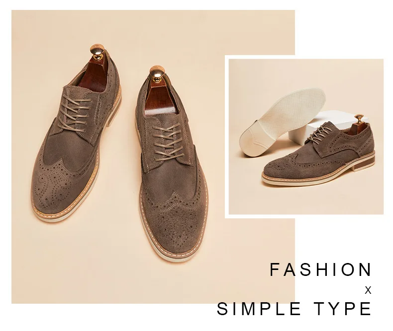 COW SUEDE SOFT CASUAL and OFFICIAL MEN SHOES BUSINESS CACEER COMFORTABLE WITH SOFTNESS UPPERS REAL LEATHER SHOES
