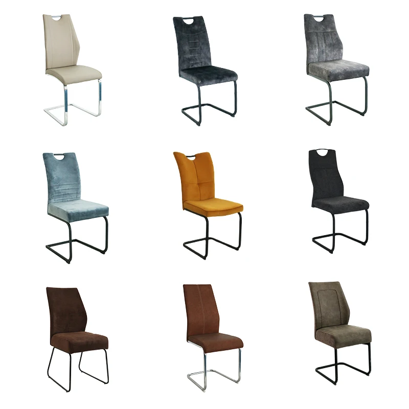 2023 New Modern Restaurant Cloth Fabric Dinning Chairs Art Pink Dining